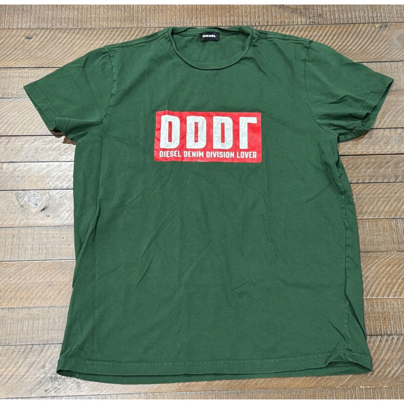 Diesel DDDL Green Short Sleeve T-Shirt - 100% Cotton - Size M - Picture 3 of 7